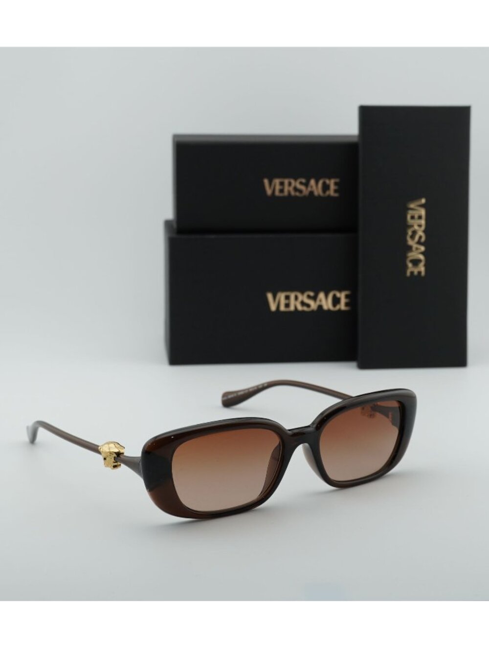 Versace VE4504D 533213 Rectangle Sunglasses – Brown